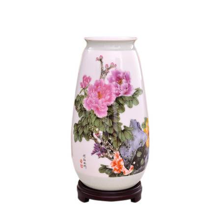 景德鎮(zhèn)陶瓷花瓶擺件——春風(fēng)富貴牡丹花開客廳家居裝飾小工藝品賞析