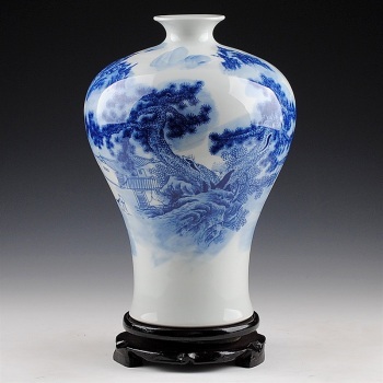景德鎮(zhèn)青花瓷山水花瓶 古韻新風(fēng)與現(xiàn)代家居的詩(shī)意交融